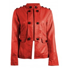 Marx Nautical Red Azure Women Leather Blazer
